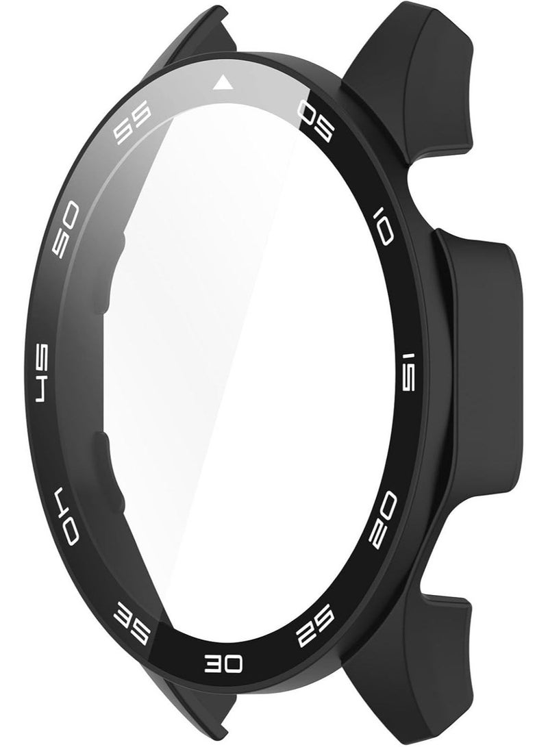 حافظة حماية كاملة من البولي كربونات مع واقي شاشة من الزجاج المقوى متوافق مع ساعة هواوي GT6 مقاس 46 مم، 2025  ناعمة ومتينة (أسود) - Image 2